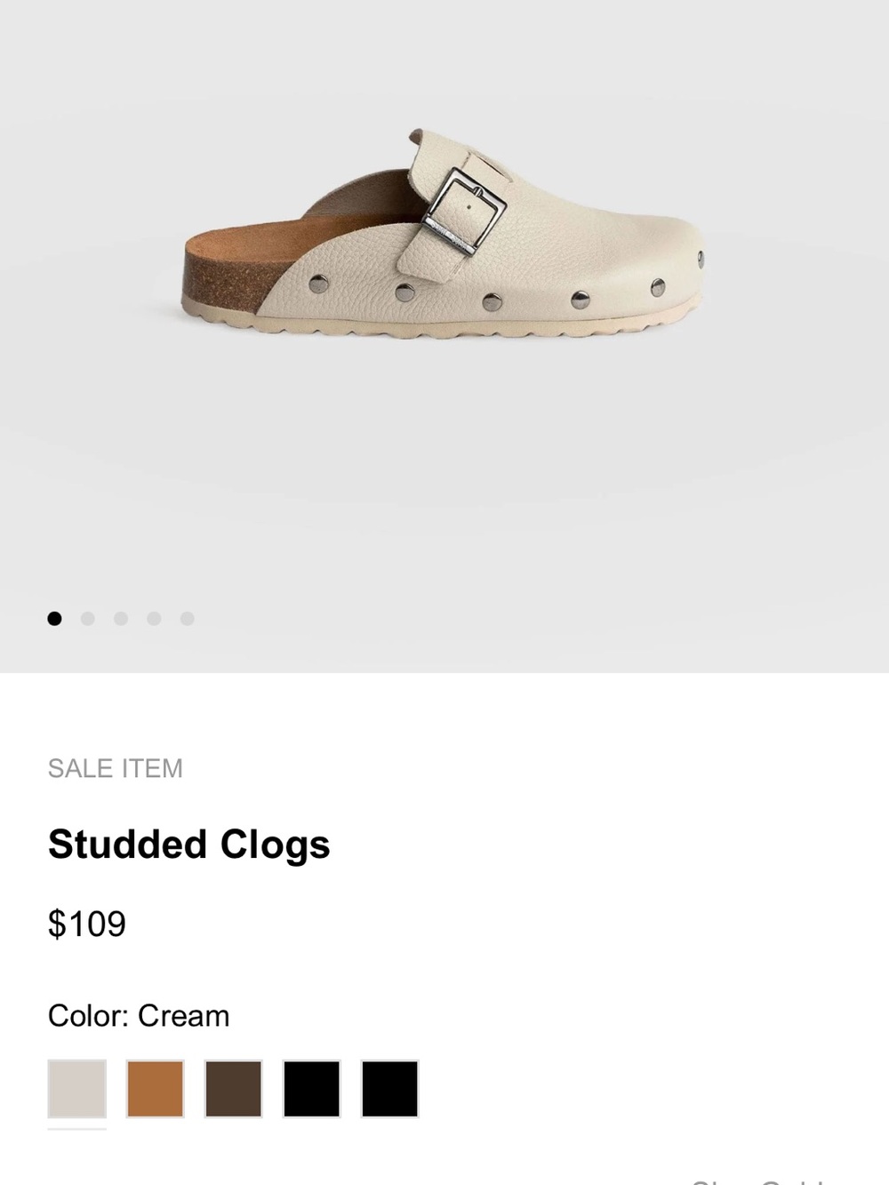 Saint + Sofia White Leather Slide Clogs